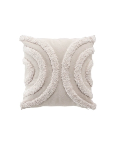 Coussin dehoussable 40 x 40 cm polycoton tufte Zita Naturel