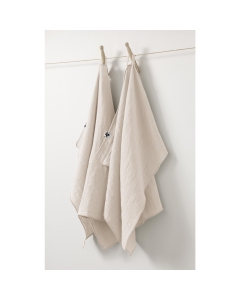 Lot de 2 essuie-mains gaze de coton 50 x 70 cm gaïa pampa Naturel