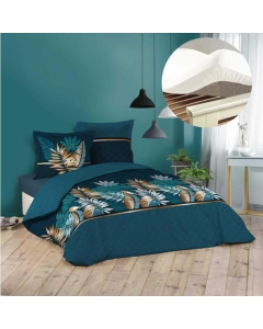 Pack housse de couette 220x240 cm Alianor + drap housse 140x190 Blanc