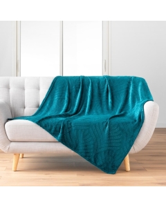 Plaid 125 x 150 cm flanelle relief unie nelia Bleu