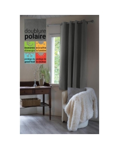 Rideau occultant isolant phonique + polaire 140 x 180 cm Inuit Gris Anthracite