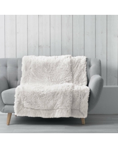 Plaid 180 x 220 cm imitation fourrure marilou Naturel
