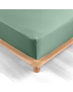 Drap housse 180 x 200 cm bonnet 30 cm percale de coton 78 fils Tilleul