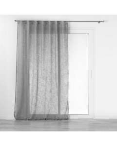 Voilage a passants caches 140 x 240 cm effet lin tisse Haltona Gris