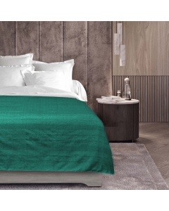 Plaid enroulable 180 x 220 cm polycoton Lucile Emeraude
