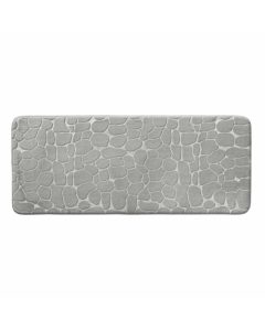 Tapis de bain 50 x 120 cm microfibre unie relief ricochet Gris Clair