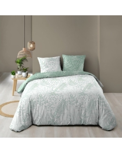Housse de couette réversible 260 x 240 cm – Coton 57 fils Cassia Sauge
