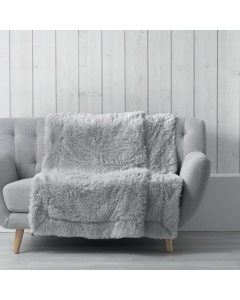 Plaid 180 x 220 cm imitation fourrure marilou Gris