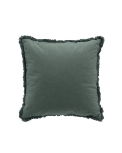 Coussin déhoussable à franges 45 x 45 cm coton Eve Verveine