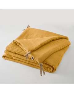 Bout de Lit 90 x 200 cm en Lin Lavé Soline Miel – Élégance et Douceur Naturelle