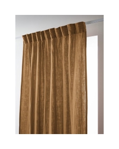Rideau Galon Fronceur 140 x 240 cm - Double Gaze de Coton - Uni Gaïa Camel