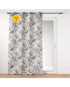 Lot de 2 Rideaux tamisant 140 x 260 cm polyester imprimé Cabana Naturel