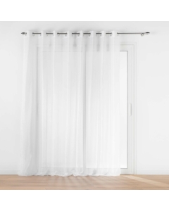 Voilage a oeillets baie vitrée 300 x 240 cm voile sable Lissea Blanc