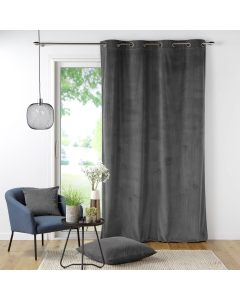 Rideau tamisant à oeillets 140 x 260 cm velours côtelé Casual Anthracite