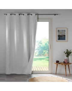 Rideau a oeillets double face 140 x 260 cm 100% occultant/satiné Obscure Blanc
