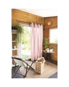 Rideau 100% coton prélavé 140 x 260 cm Kala Rose clair