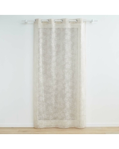 Panneau a oeillets 140 x 240 cm voile tisse applique karla Taupe