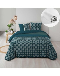 Pack parure de couette 220 x 240 cm Houston+ drap housse (140) Blanc