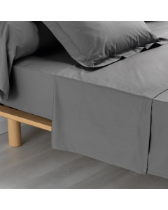 Drap plat 2 pers 240x300 cm percale uni 78 fils percaline  +p. bourdon Anthracite