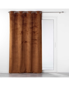Rideau occutant 140 x 240 cm en velours relief Analia Camel
