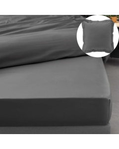 Drap housse qualité hotêl 160 x 200 cm + 2 taies en percale 78 fils Rose