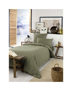 Housse de couette flanelle 140 x 200 cm candice romarin Kaki