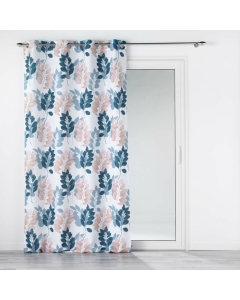 Rideau a oeillets 140 x 280 cm polyester imprime belline Blanc/bleu