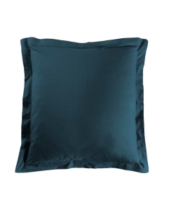 Taie d'oreiller 63 x 63 cm uni 57 fils lina  +point bourdon Bleu