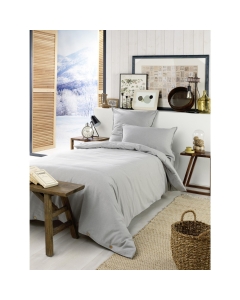 Housse de couette chaude en flanelle 140 x 200 cm Candice Gris chambré