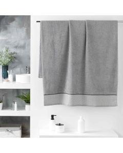 Drap de bain 90 x 150 cm éponge unie jacquard Belina Gris