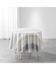 Nappe ronde (0) 180 cm coton/polyester tisse teint iliade Sans