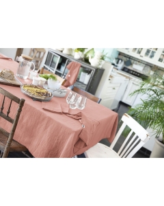 Nappe rectangle 150 x 350 cm Gaze de coton Rose pêche