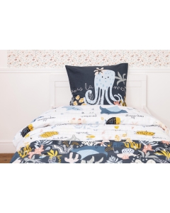 Housse de couette + 1 taie d'oreiller 140 x 200 cm coton 57 fils Octopia