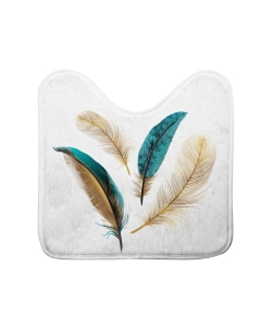 Tapis contour wc 45 x 45 cm microfibre imprimee metallisee plumiss des. place Sans