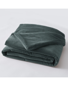 Bout de lit gaze de coton 90 x 200 cm velours de coton César Gris ardoise