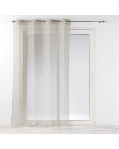 Voilage à oeillets 140 x 240 cm liseré blanc Louise Beige