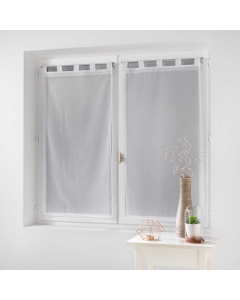 Paire droite passants 2 x 60 x 160 cm voile sable applique dalya Blanc