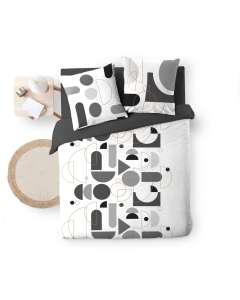 housse de couette 240 x 220 cm en coton 42 fils "Chilipop" Noir