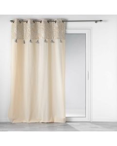 Rideau a oeillets 140 x 240 cm polycoton Solea Argent