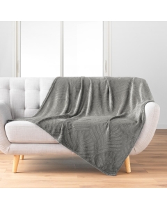 Plaid 125 x 150 cm flanelle relief unie nelia Gris