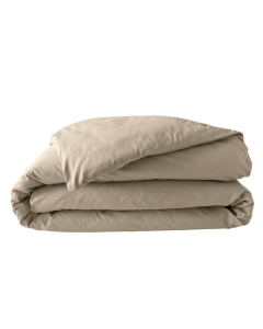 Housse de couette 2 personnes 260 x 240 cm percale de coton 78 fils Sable