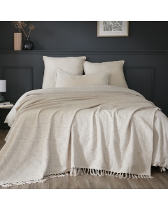 Plaid 180 x 220 cm en coton texturé Sixtine – Pampa