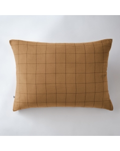 Taie d'oreiller gaze de coton tissée  50 x 70 cm Gaia Match Camel