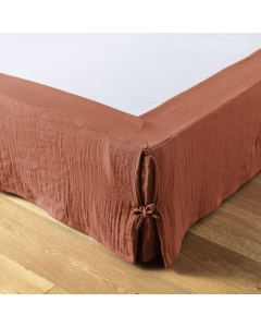 Cache-sommier gaze de coton 160 x 200 cm Gaia terracotta