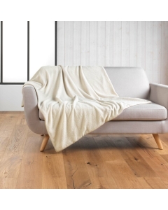 Plaid chaud 125 x 150 cm bouclette unie Wooly Naturel