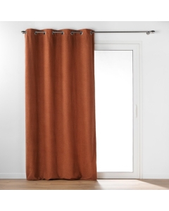 Rideau a oeillets 140 x 240 cm bouclette unie wooly Terracotta