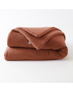 Édredon 180 x 240 cm - Double Gaze de Coton 125 gr/m² - Uni Gaïa Terracotta
