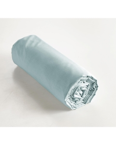 Drap housse 160 x 200 cm coton 57 fils Ambre Bleu clair