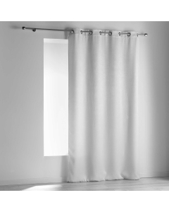 Rideau a oeillets 140 x 240 cm occultant velours frappe opacia Blanc