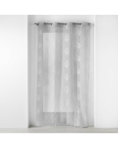 Voilage a oeillets 140 x 240 cm effet li brodé Sonata Gris